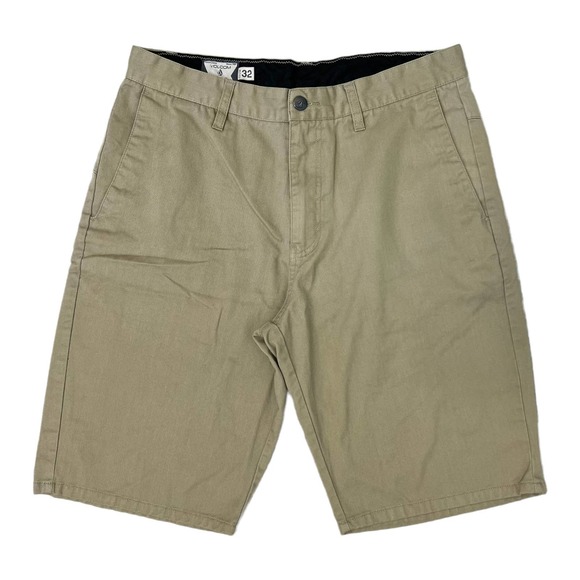 Volcom Other - Volcom Tan V-Monty Stretch Khaki Shorts Size 32 Relaxed Fit Chino Style A09412S0